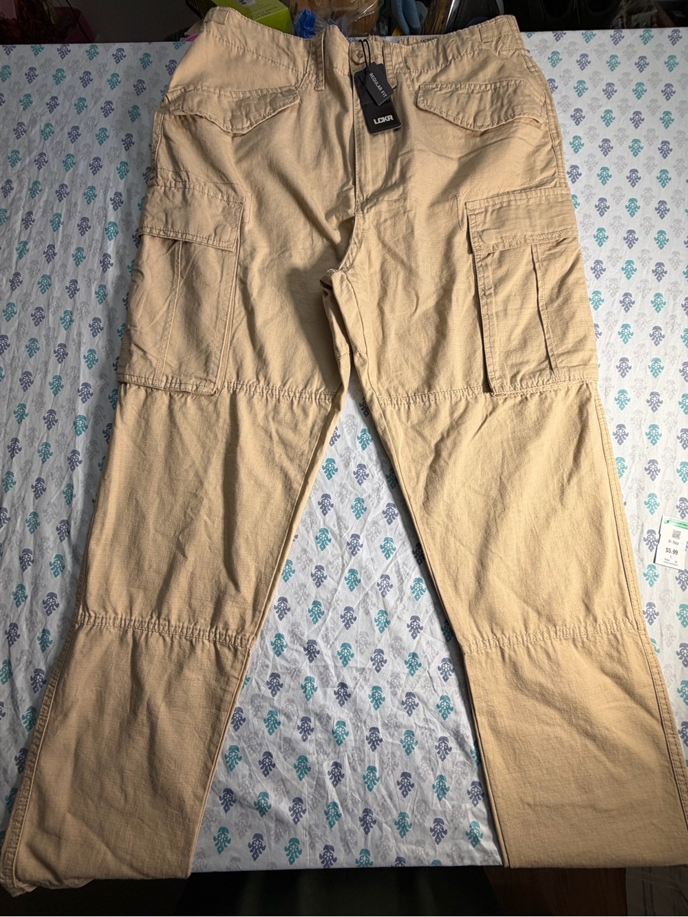 LCKR Cargo Pants Men’s Large NWT Khaki Tactical Utility Ripstop Cargo Pants